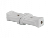 PLUG TOP - WHITE / IVORY 6A, 2PIN MALE-FEMALE