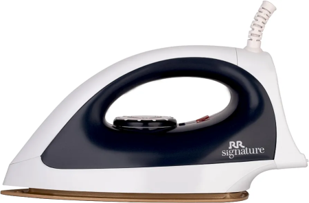 RR Signature Wrinkfree 1100-watt Premium Heavyweight Dry Iron | Variable Temperature Control | Indicator Light | German Double Coating Soleplate | Shock proof handle| 360° Swivel Cord | Weil Burger Teflon Coating I 2 Year Manufacturer Warranty